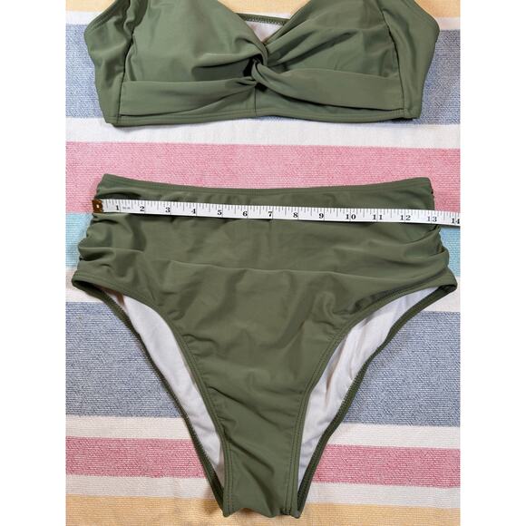 Zaful Olive Green Crisscross Bikini - Size 6 - NWT - Picture 9 of 9
